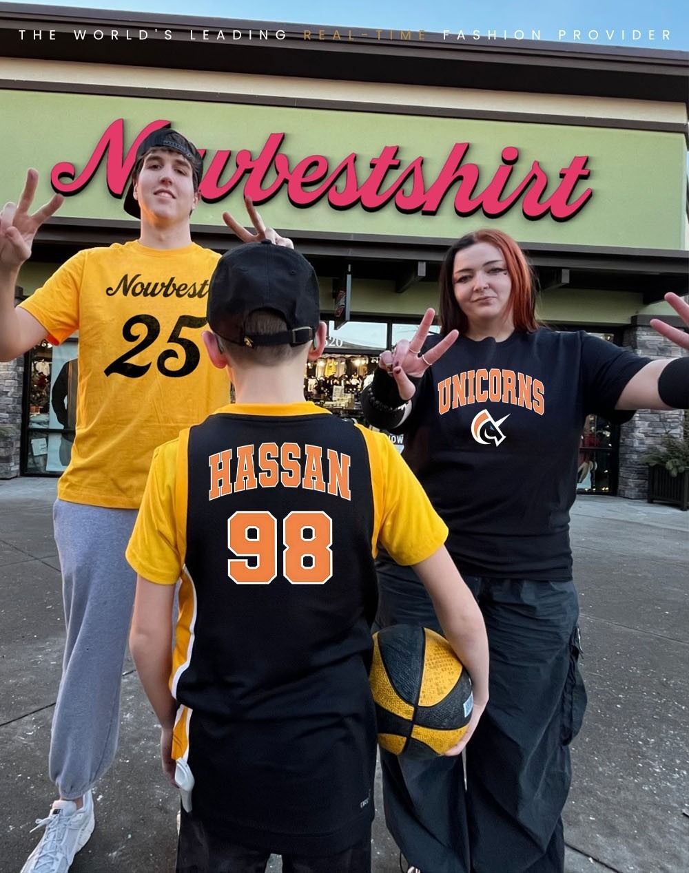 Fans wearing Unicorns merch, including a Hassan jersey
